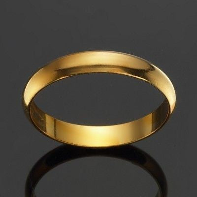 18ct Heavy Yellow Gold Plated Men's 4mm Band Ring - USA MADE-3